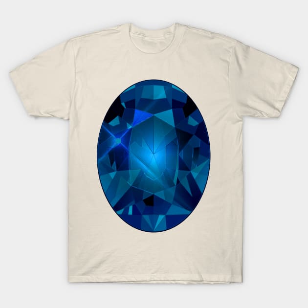 Turquoise and Blue Oval Shape Gemstone T-Shirt by The Black Panther